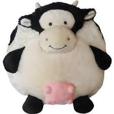 Picture of UIUC SWIP's spherical cow stuffed toy Moop.